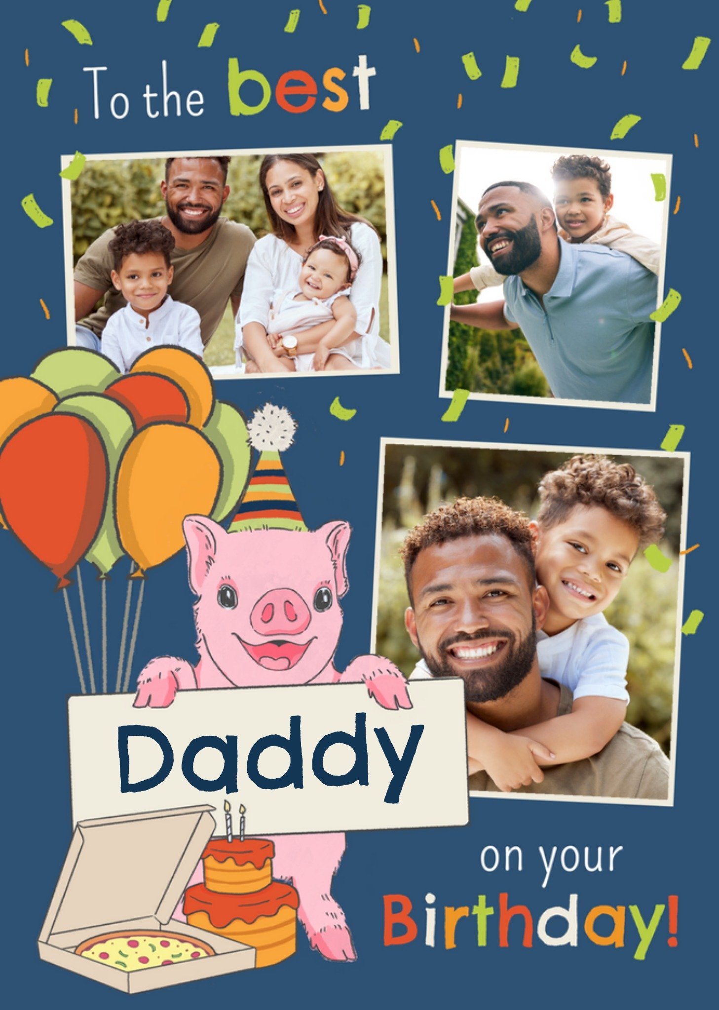 Moonpig Exclusive To The Best Daddy Photo Upload Birthday Card, Large