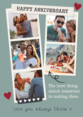 The Best Thing About Memories Photo Upload Anniversary Card