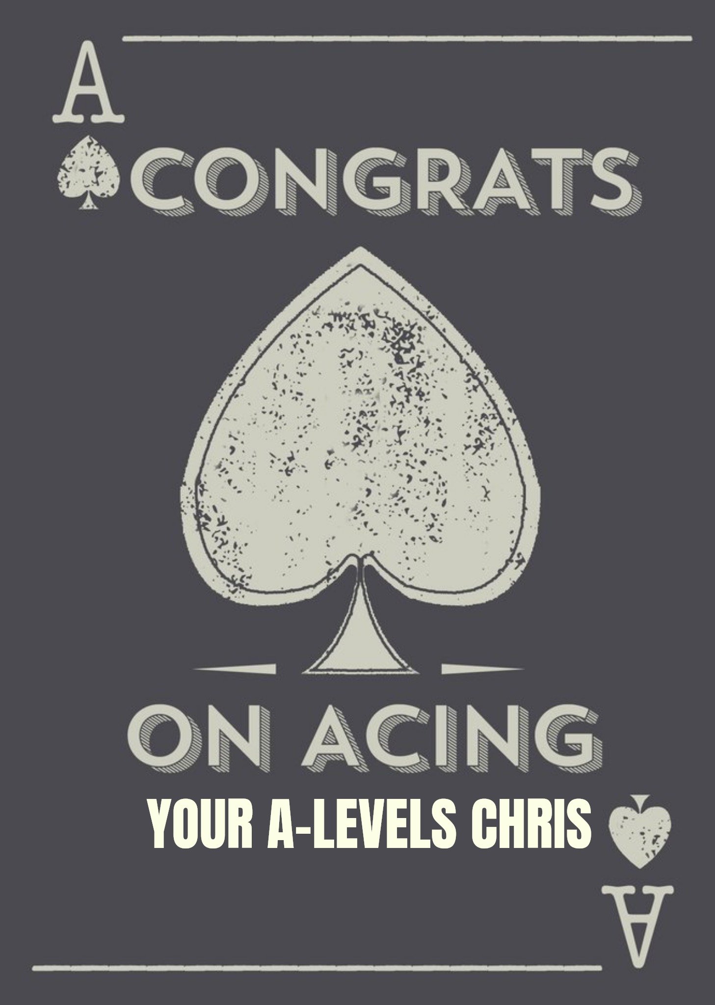Moonpig Ace Of Spades Theme Congrats On Acing Congratulations Card