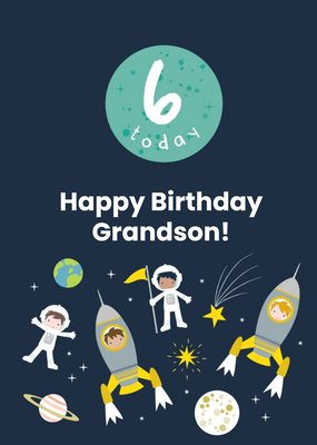 James Ellis Spacekids 6 Today Grandson Birthday Card