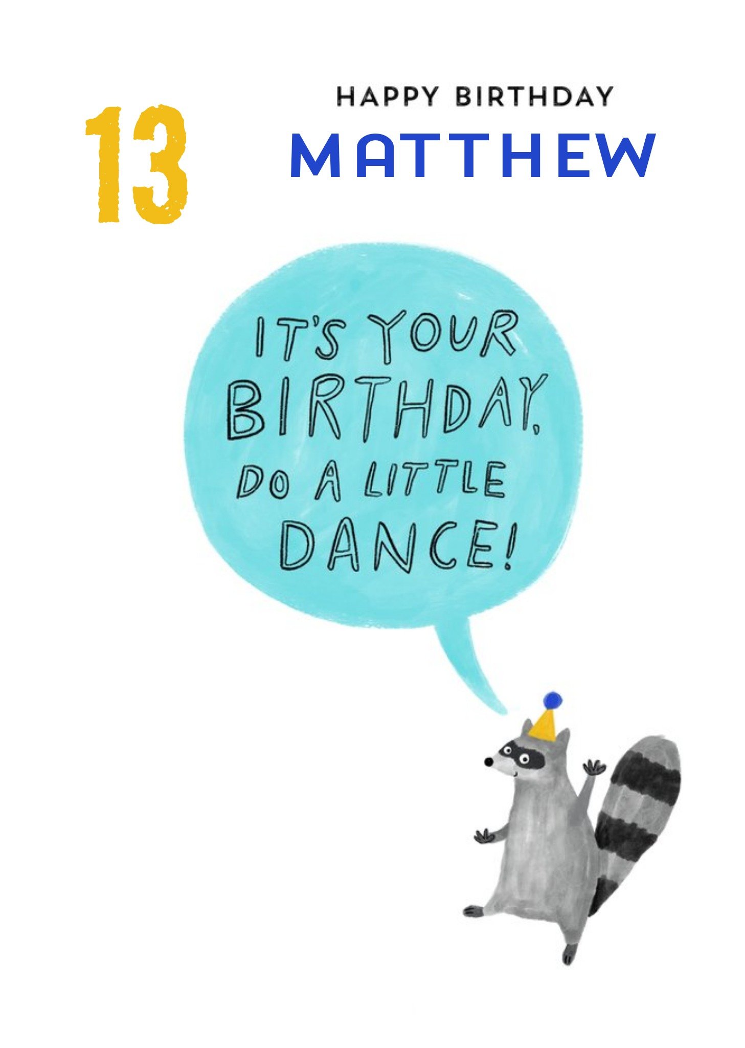 Moonpig Cute Illustrative Raccoon Birthday Card