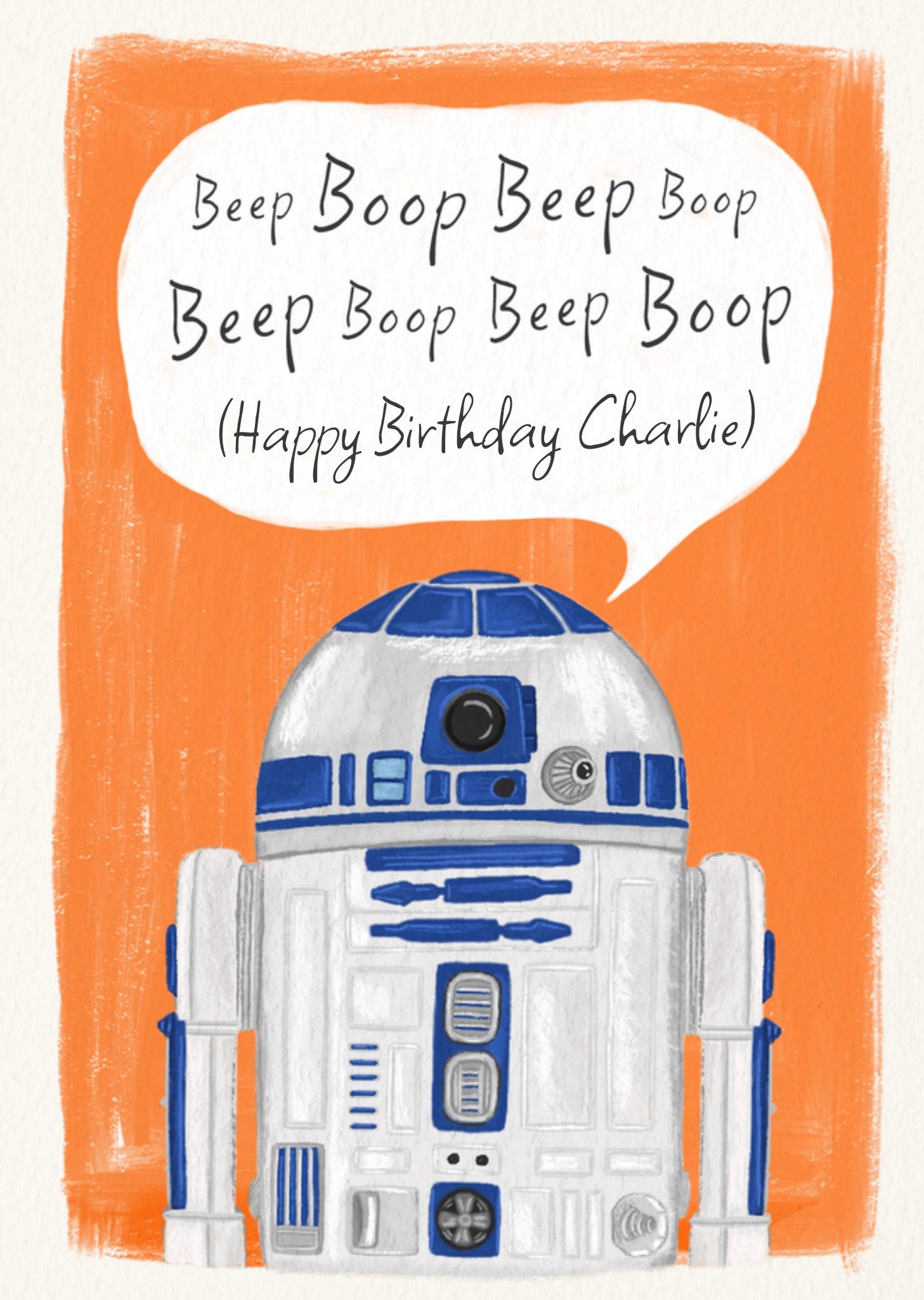 Disney Star Wars R2 D2 Illustrated Birthday Card