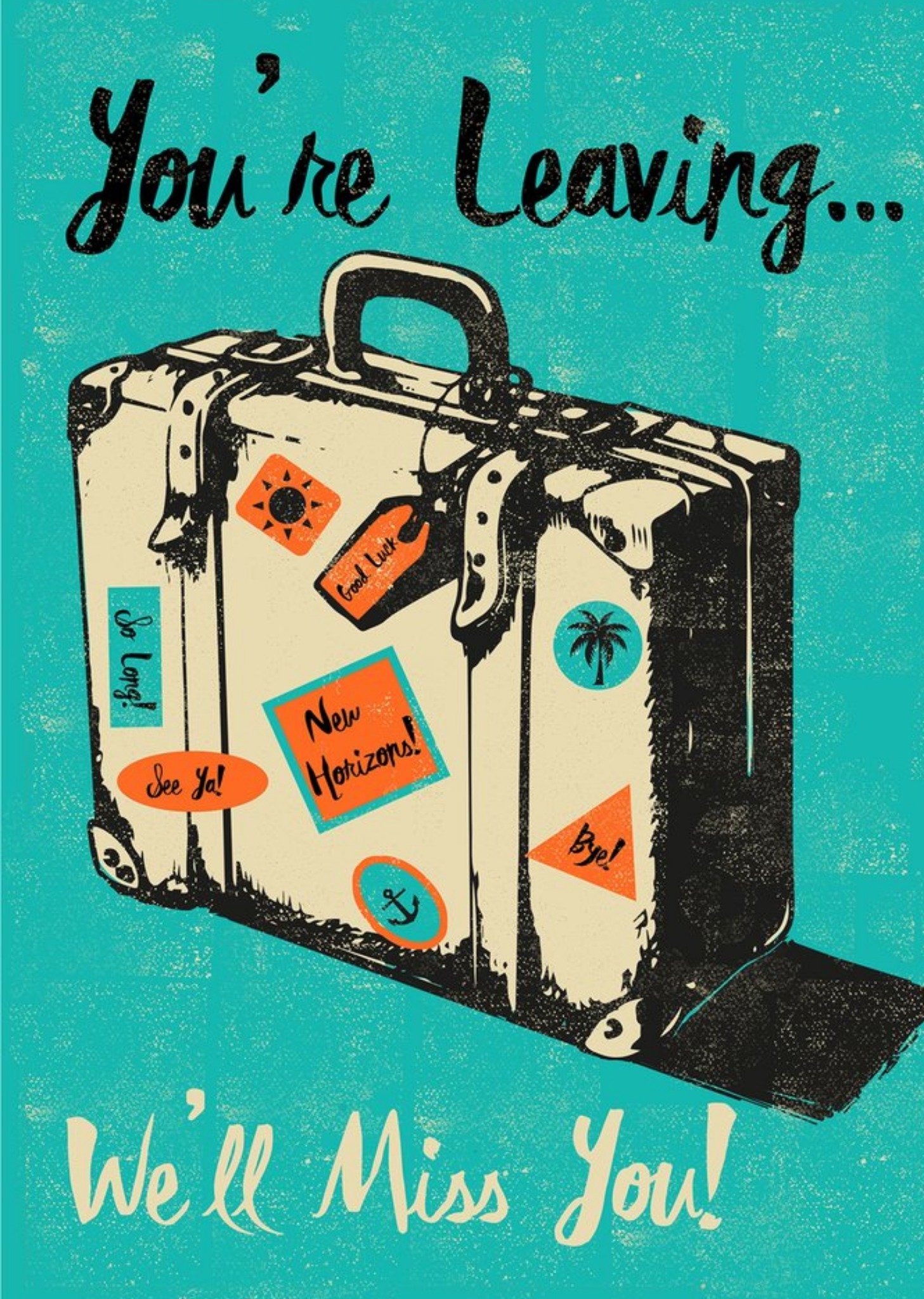 Moonpig Suitcase We'll Miss You Leaving Card