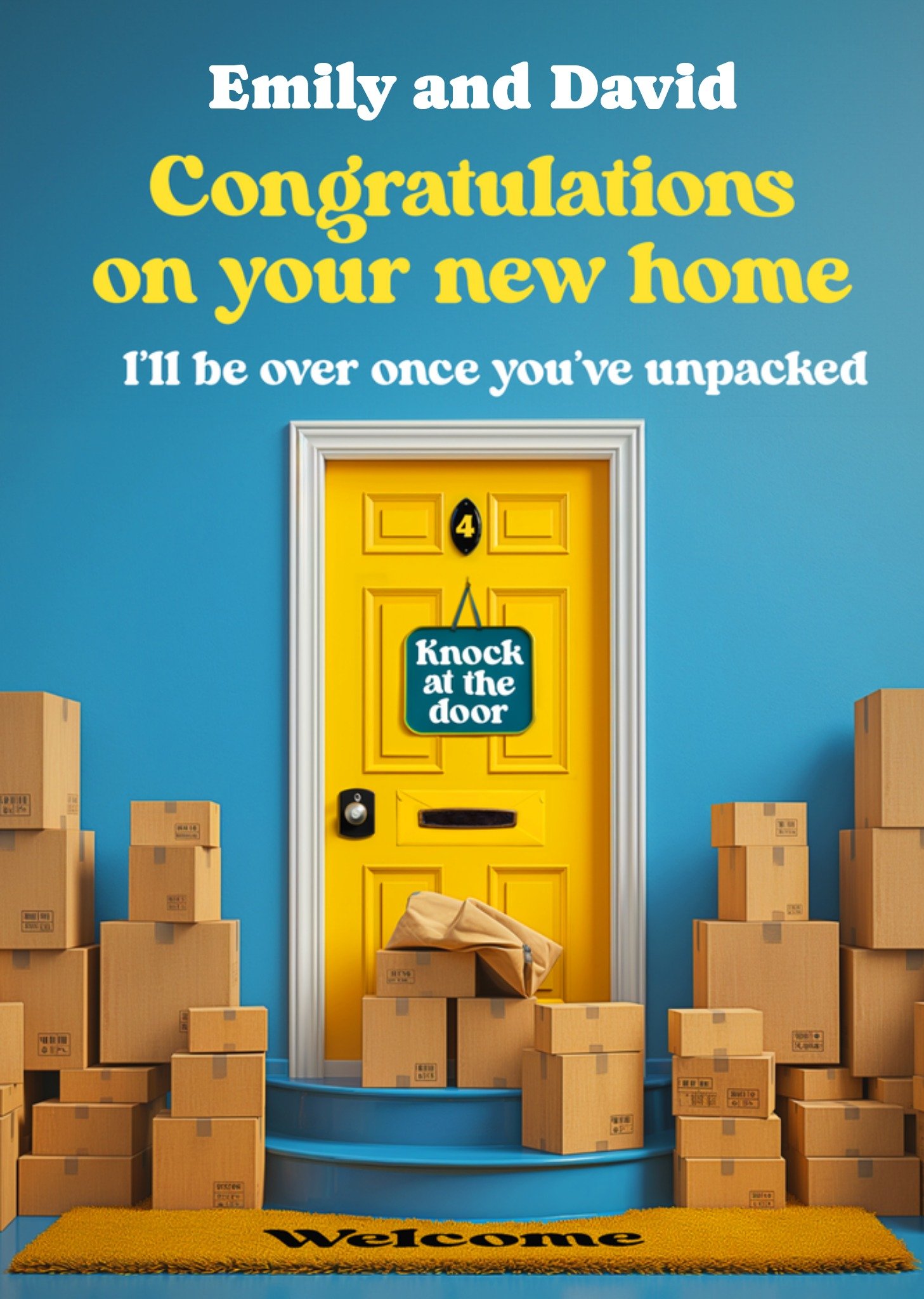 Moonpig Gala Bingo Knock At The Door New Home Card