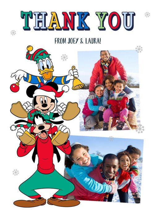 Disney Mickey Mouse From The Kids Christmas Thank You Photo Upload Card