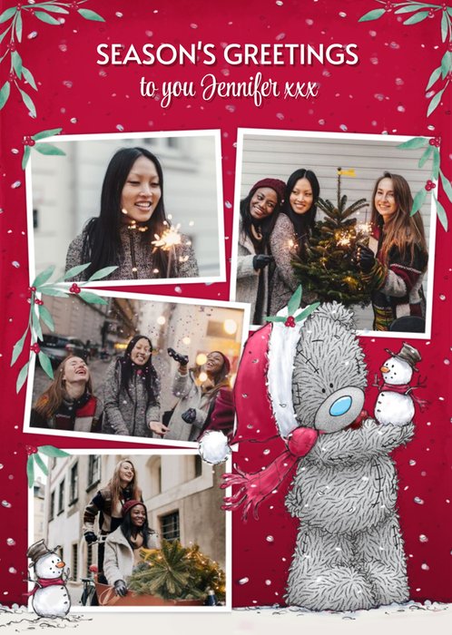 Me To You Tatty Teddy Seasons Greetings Photo Upload Christmas Card