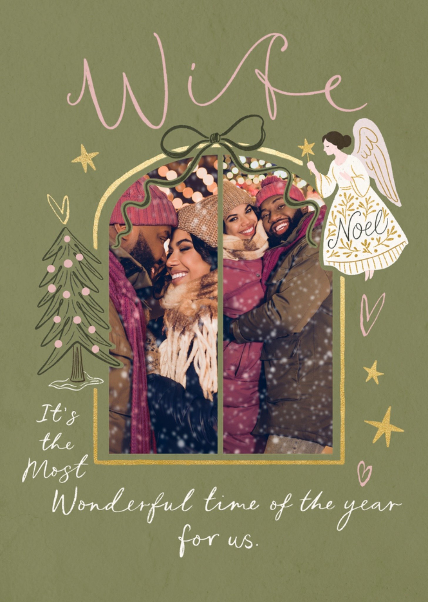 Moonpig Most Wonderful Time Of The Year Photo Upload Wife Christmas Card