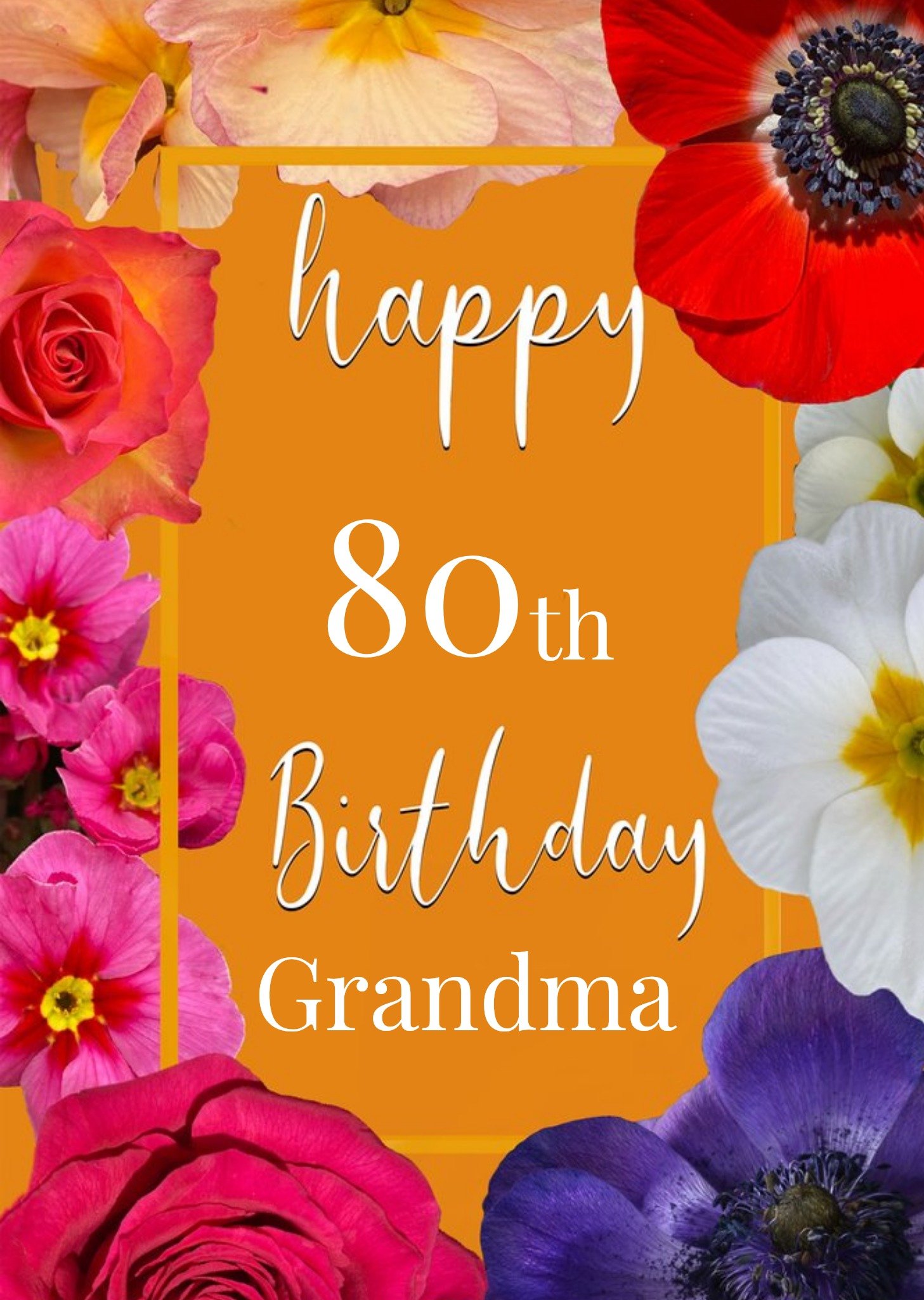 Moonpig Alex Sharp Photography Floral Grandma 80th Birthday Card