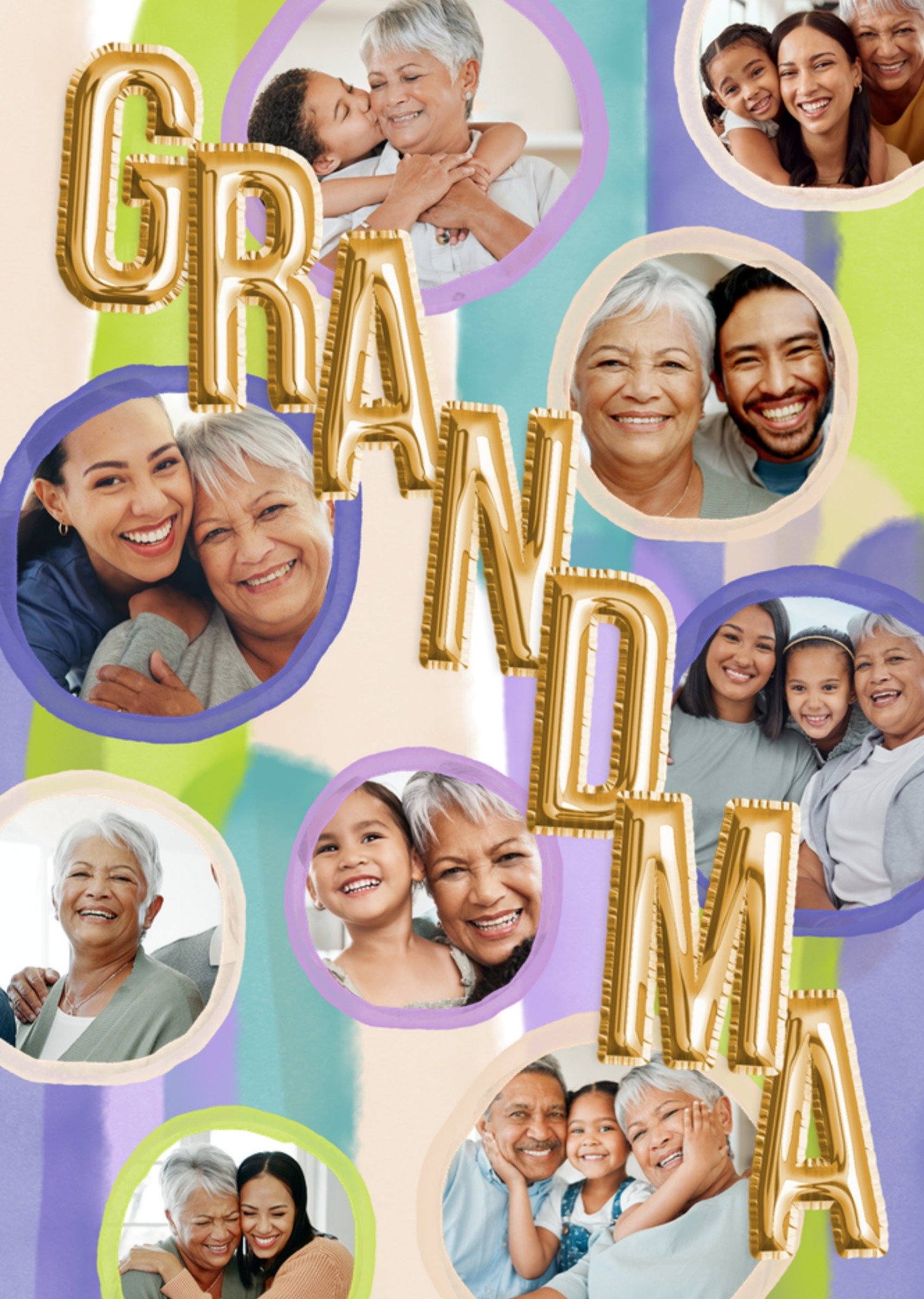 Moonpig Grandma Balloon Multicoloured Photo Upload Birthday Card