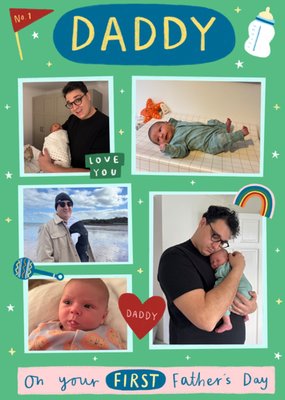 On Your First Father's Day Daddy Photo Upload Card