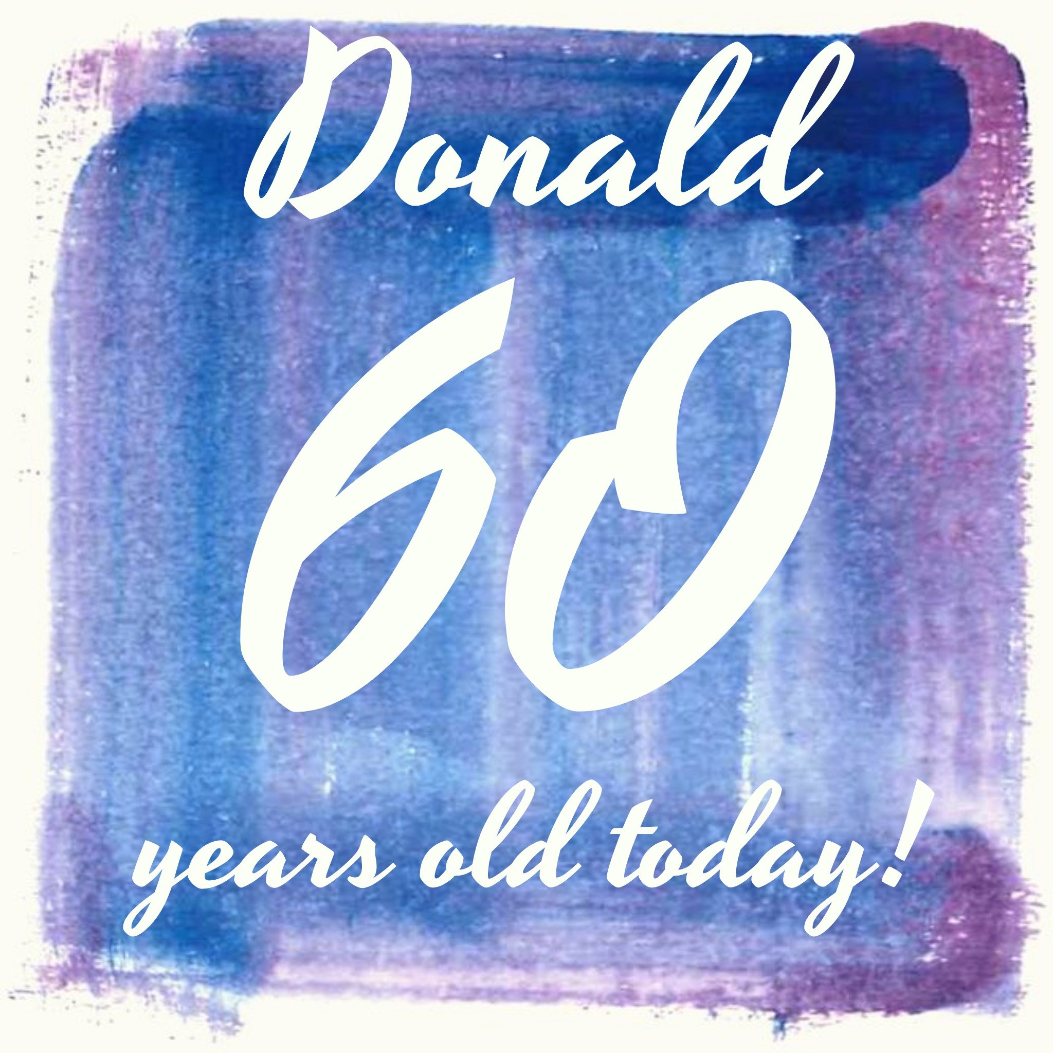 Moonpig Blue And Purple Brush Strokes Personalised Happy 60th Birthday Card