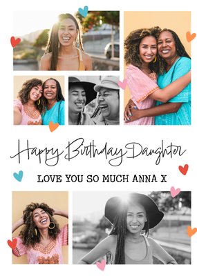 Daughter Multiple Photo Upload Birthday Card