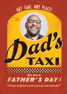 Dads Taxi Even Open On Fathers Day Card