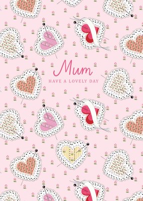 Mum Have A Lovely Day Illustrated Pincushion Hearts Cath Kidston Mother's Day Card