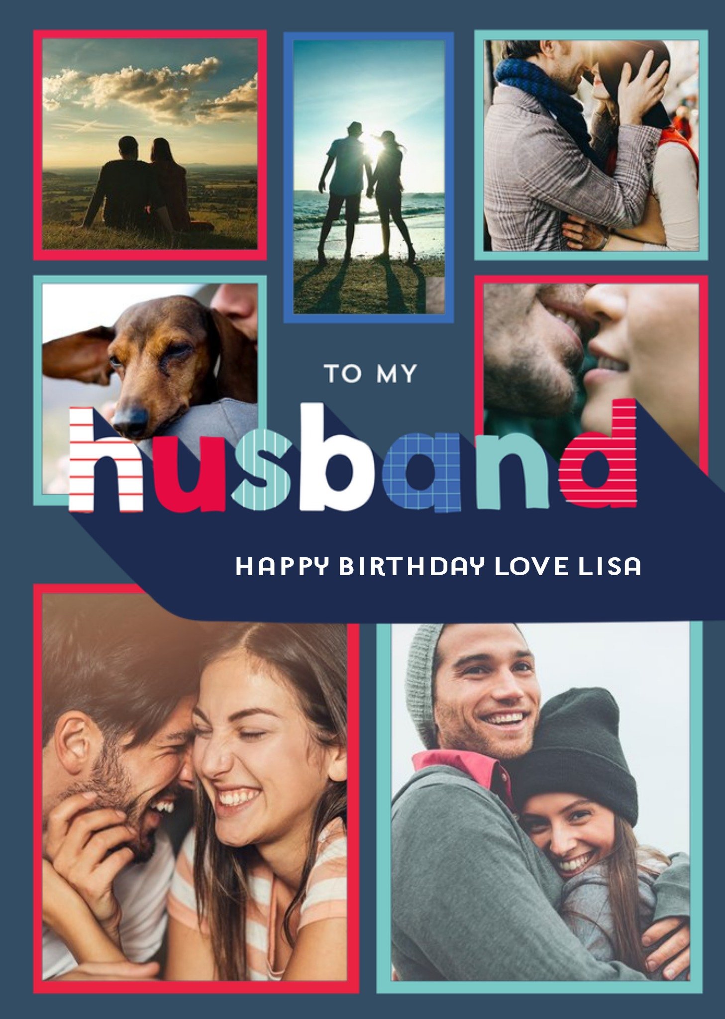 Moonpig To My Husband Multi-Photo Happy Birthday Card