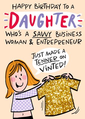 Funny Savvy Business Woman Daughter Birthday Card