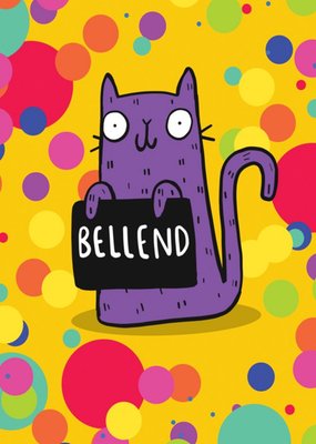 Cat Rude Rainbow Birthday Card