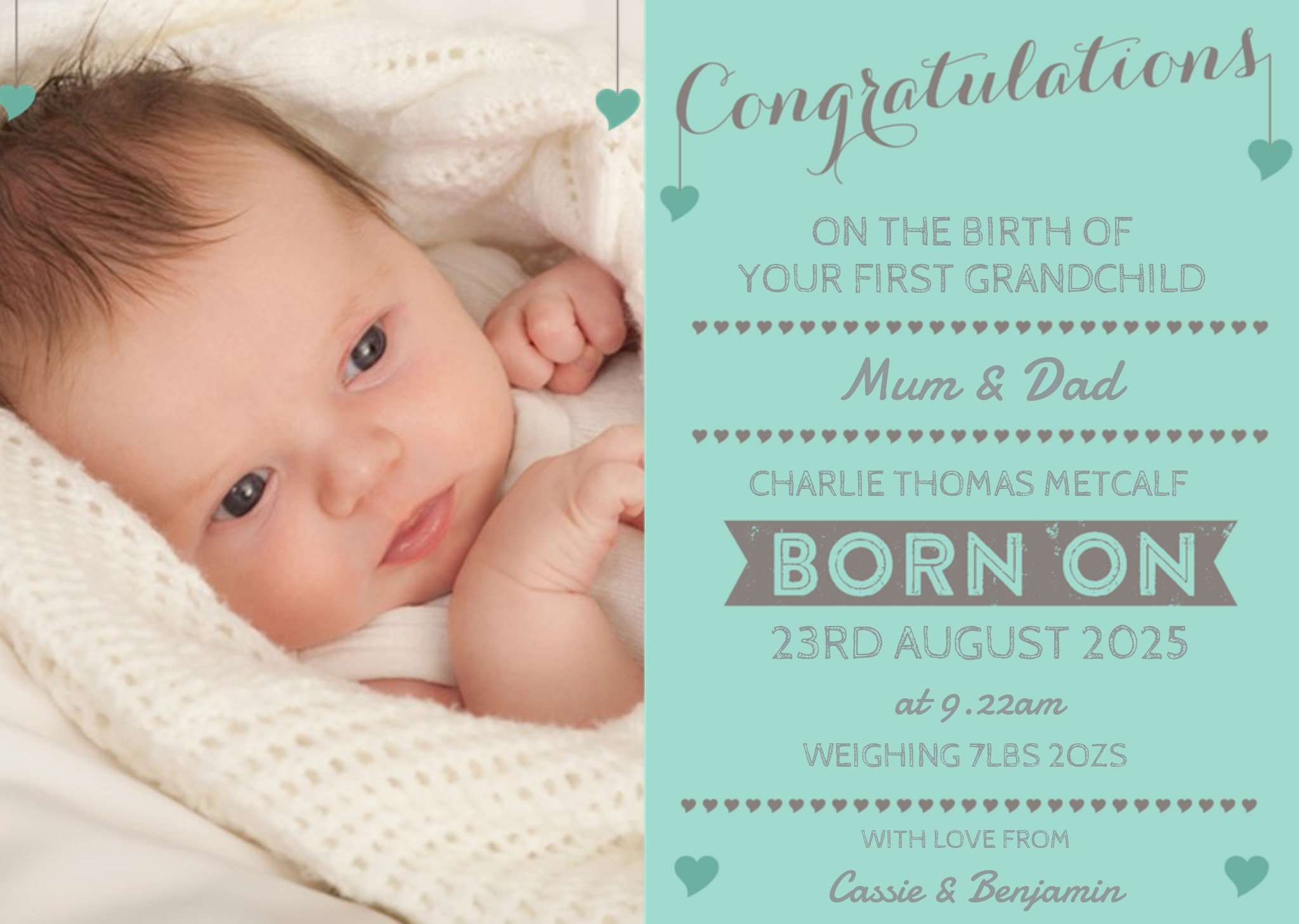 Moonpig Congratulations On The Birth Of Your First Grandchild