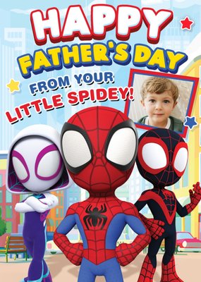 Spidey And His Amazing Friends Photo Upload Father's Day Card