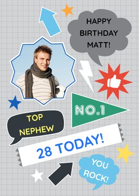 Personalised Number One Happy Birthday Nephew Card