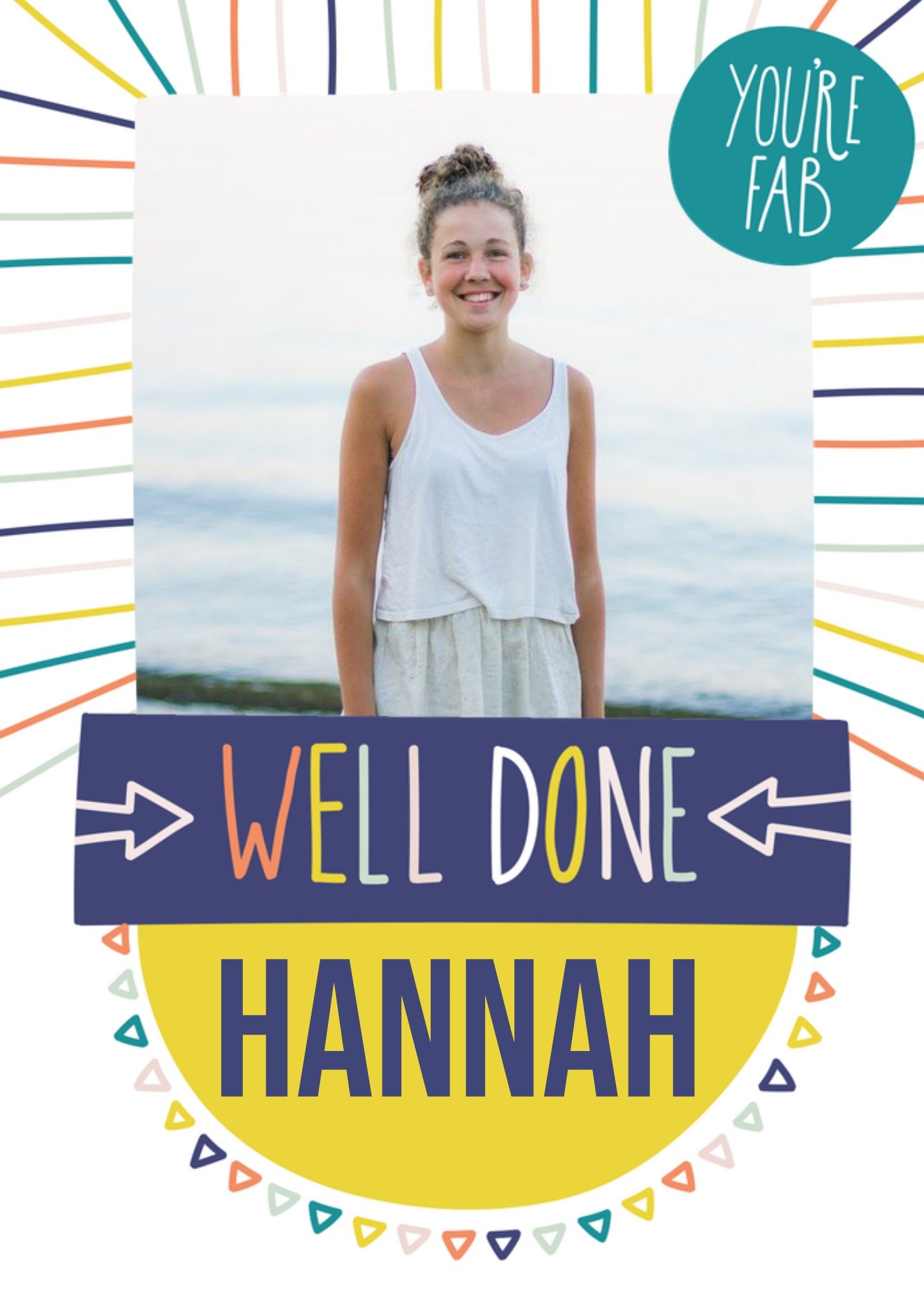 Moonpig Well Done Card - Graphic - Typographic - Photo Upload