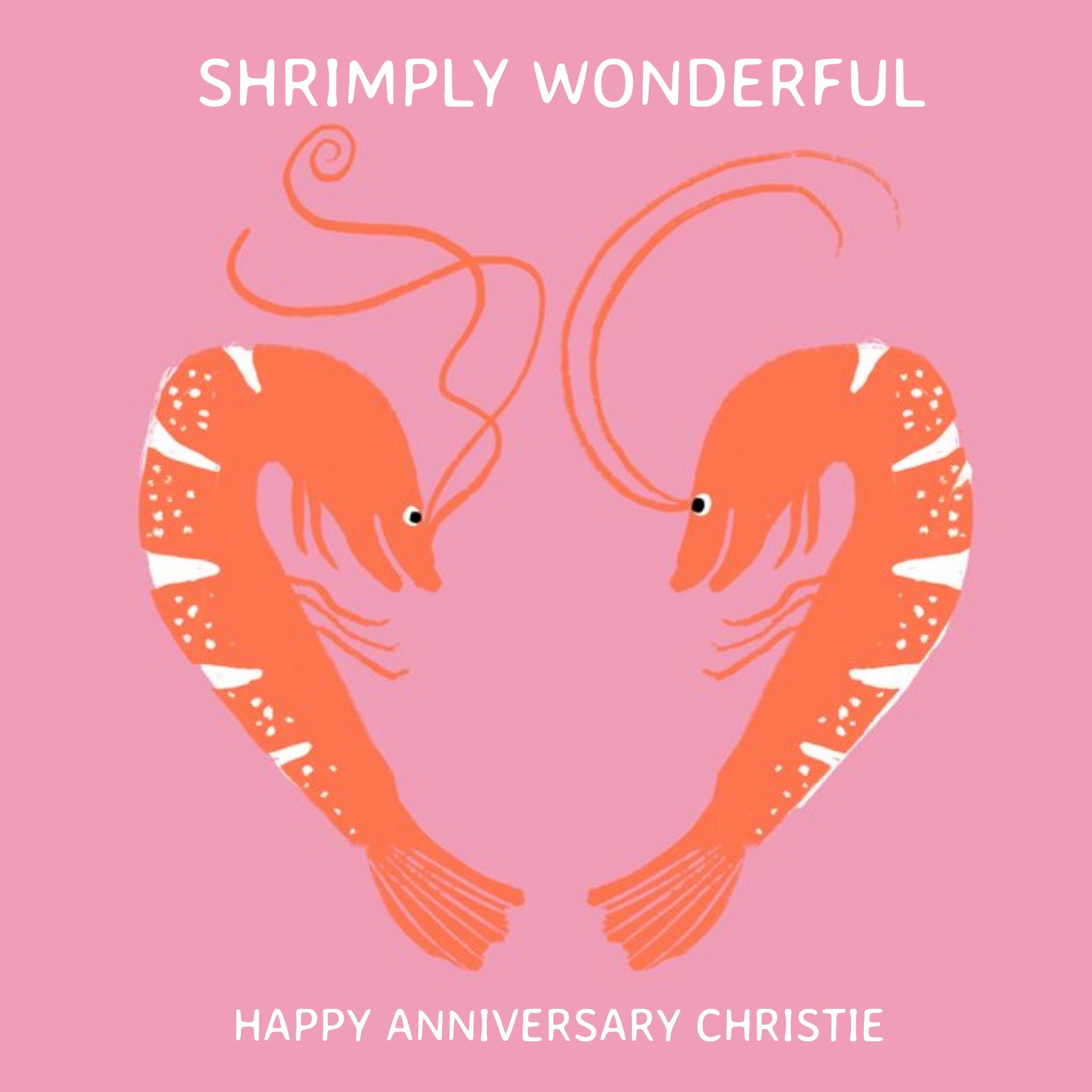 Moonpig Illustration Of A Pair Of Shrimps In The Shape Of A Love Heart Anniversary Card