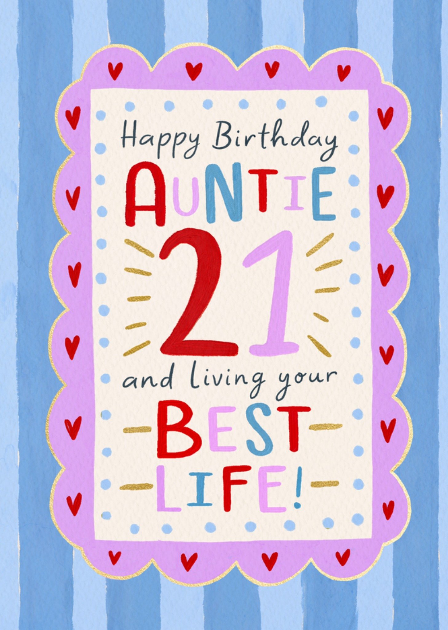 Moonpig Living Your Best Life Auntie 21st Birthday Card
