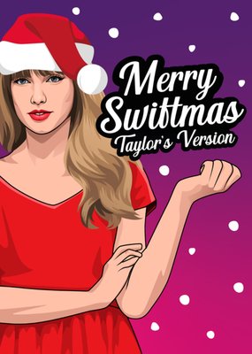 Funny Pun Topical Merry Swiftmas Illustration Christmas Card