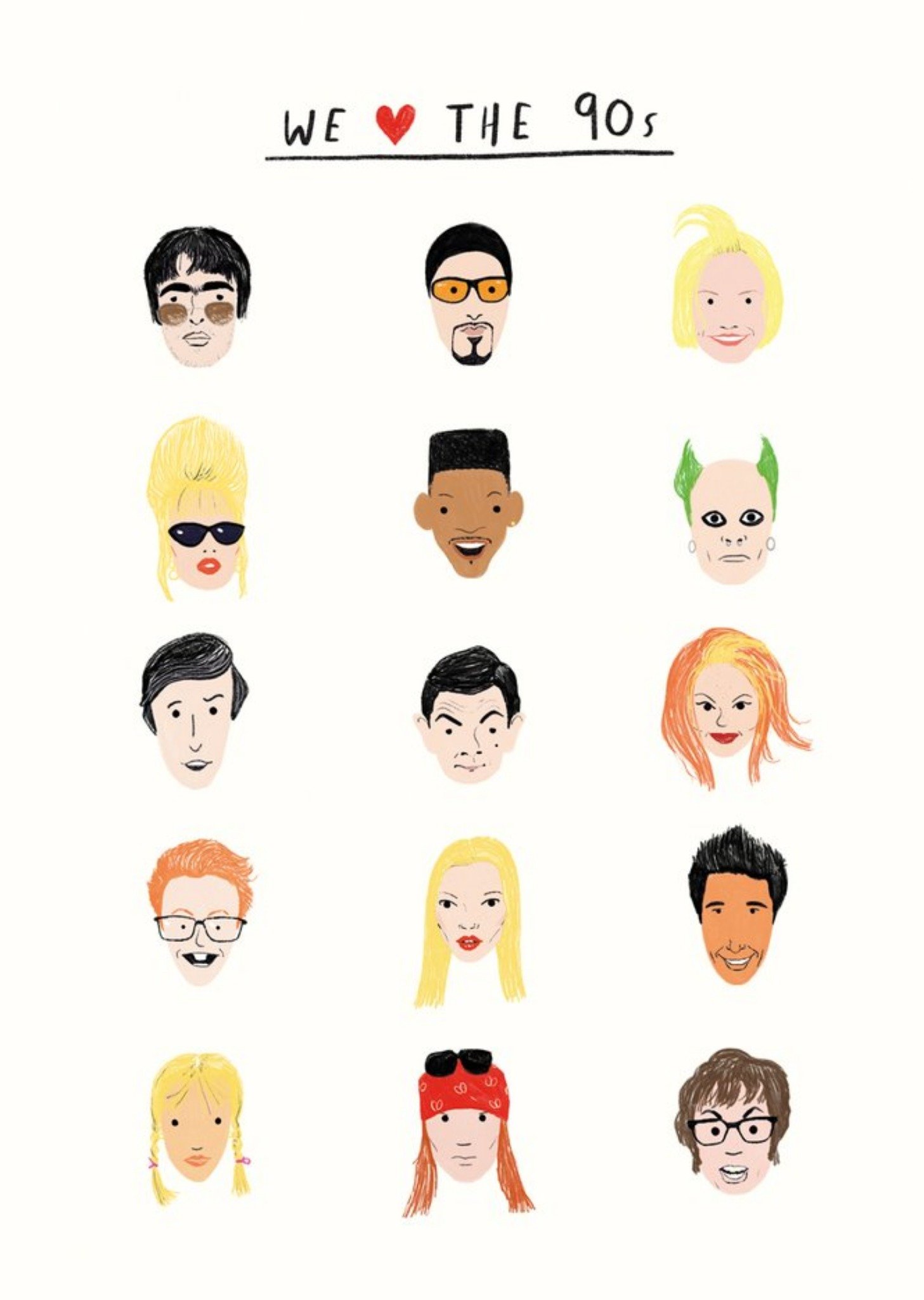 Moonpig We Love The 90S Famous People From The 90S Icons Birthday Card