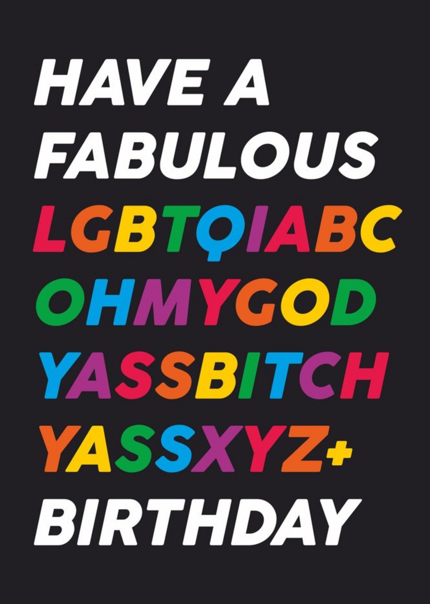 Moonpig Have A Fabulous LGBTQiabc Birthday Card