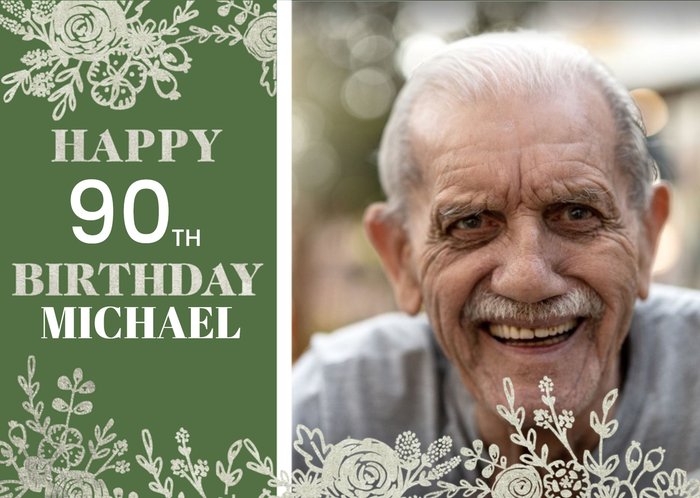 90th Birthday Photo Upload Card