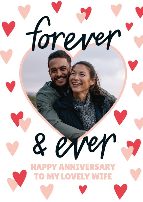 Sadler Jones Forever And Ever Love Heart Photo Upload Anniversary Card