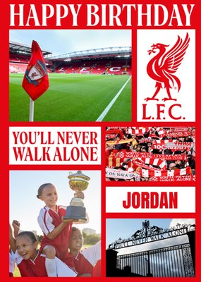 Liverpool FC You'll Never Walk Alone Photo Upload Birthday Card