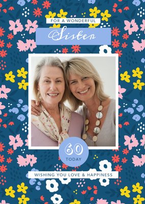 Floral Photo Upload and Personalise Age Birthday Card