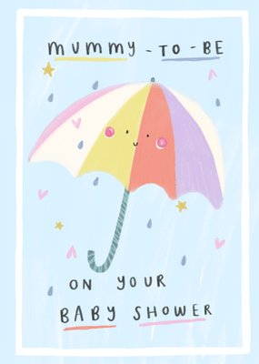 Cute Umbrella Mummy To Be Baby Shower Card