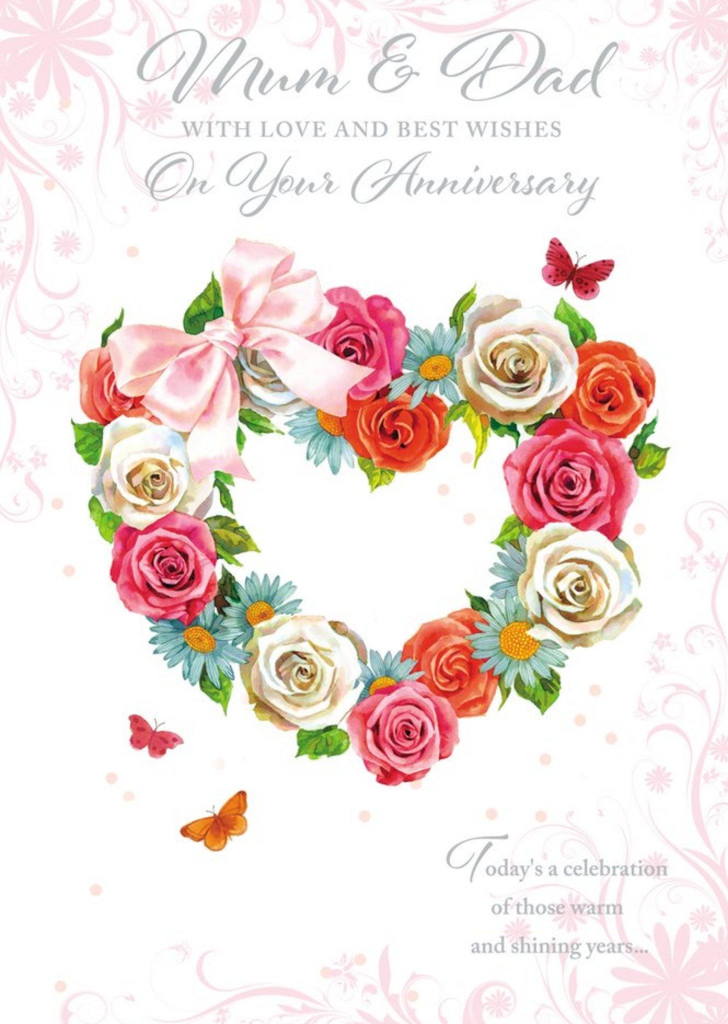 Moonpig Anniversary Card - Mum & Dad With Love And Best Wishes