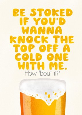 Illustration Of A Pint Of Beer With Bubbly Typography Just To Say Card