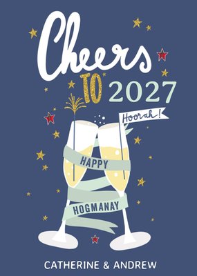 Cheers To 2027 Happy Hogmanay Scottish New Year Card