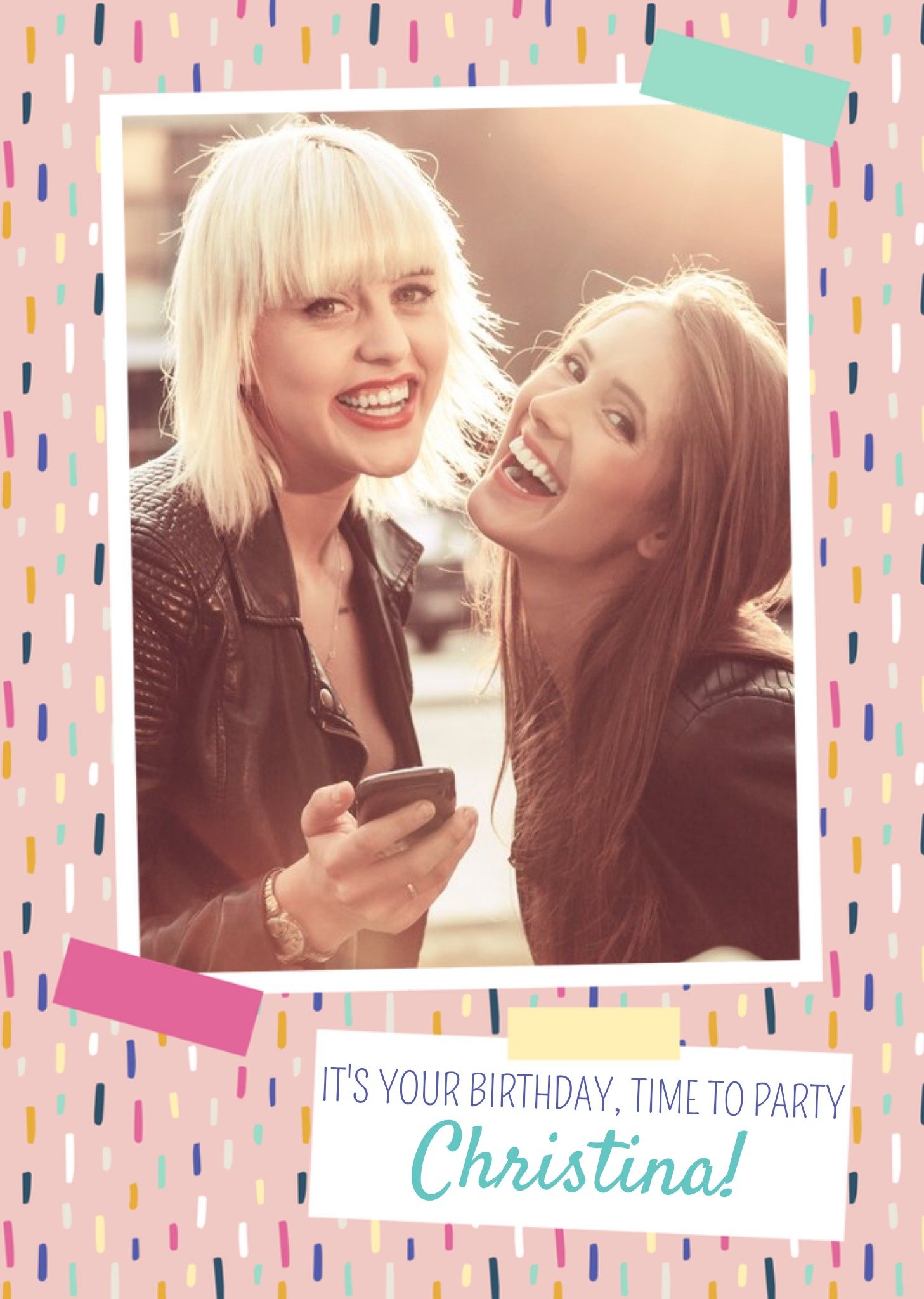Moonpig Bright Pink Photo Happy Birthday Card