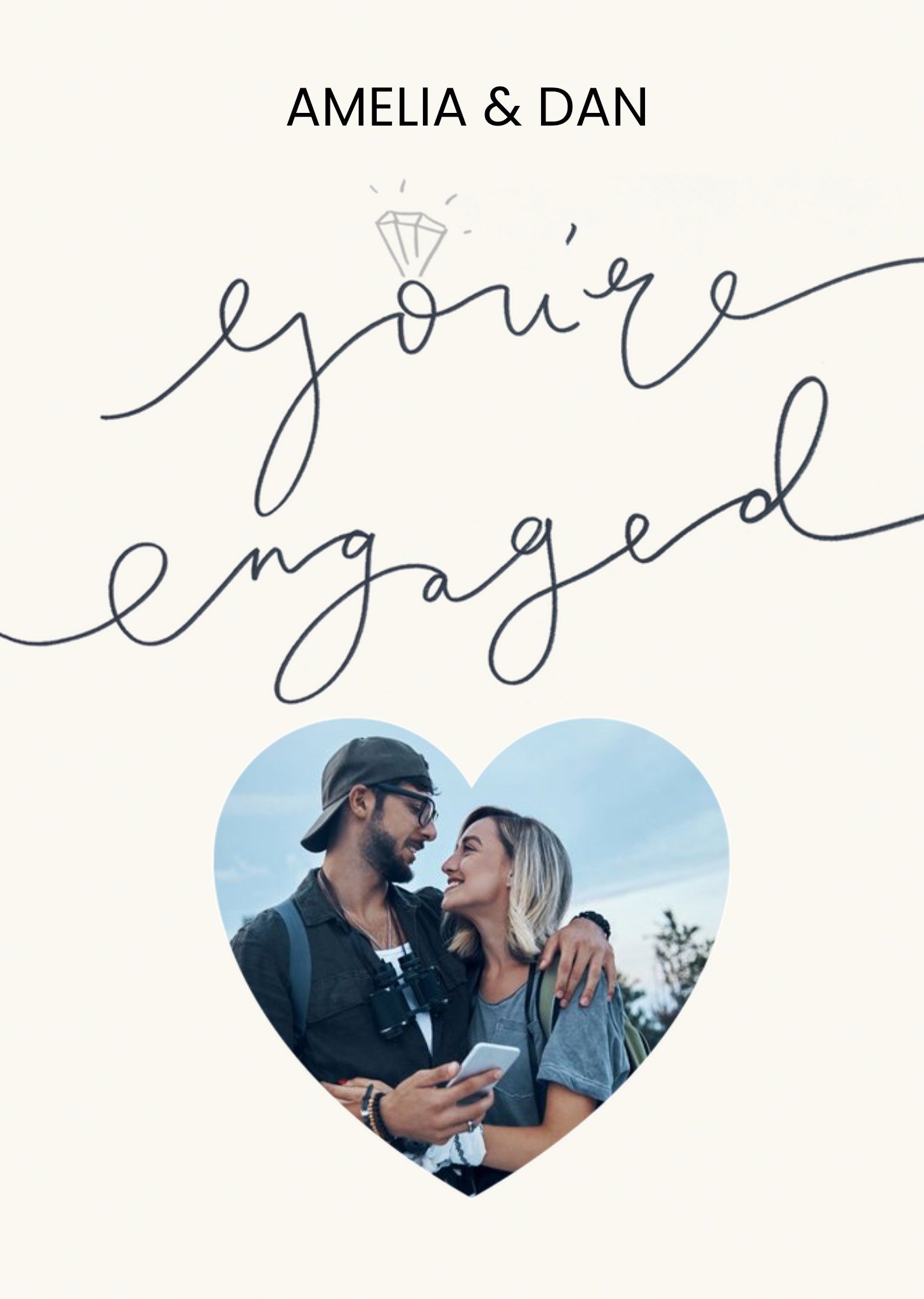 Moonpig Clintons You're Engaged Photo Upload Card