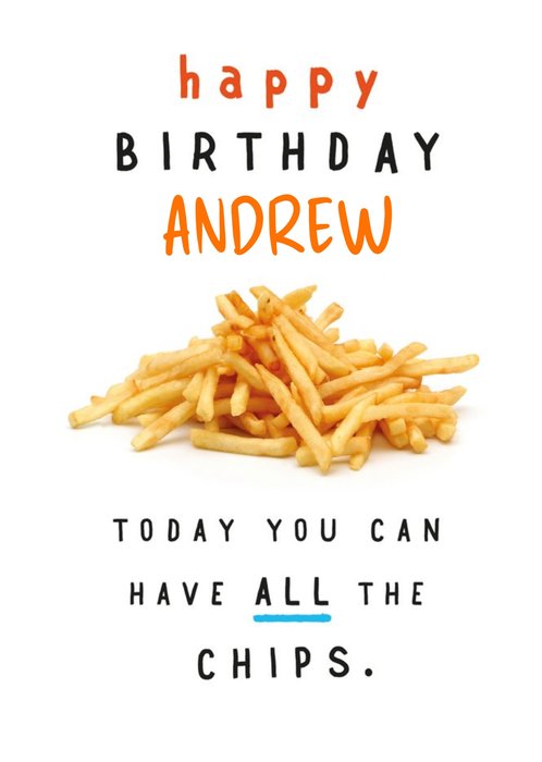 Horsefinger Have All The Chips Birthday Card