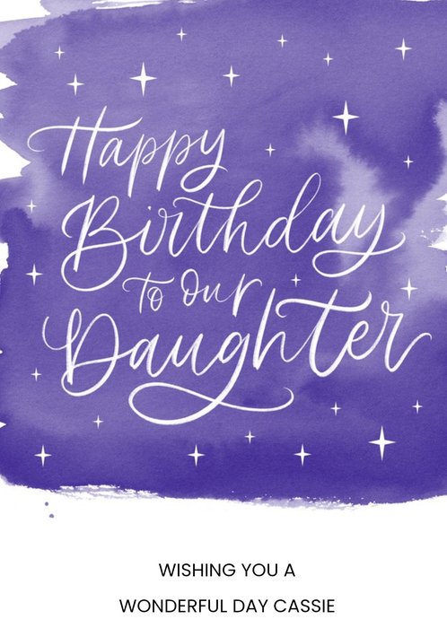 Starry Eyed Letters By Julia Purple Stars Daughter Birthday Card