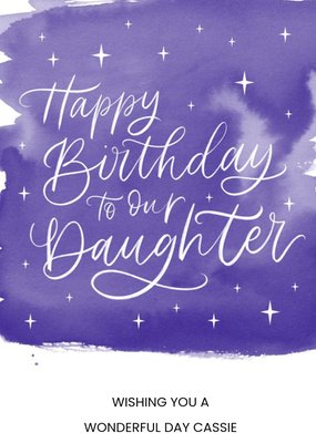 Starry Eyed Letters By Julia Purple Stars Daughter Birthday Card