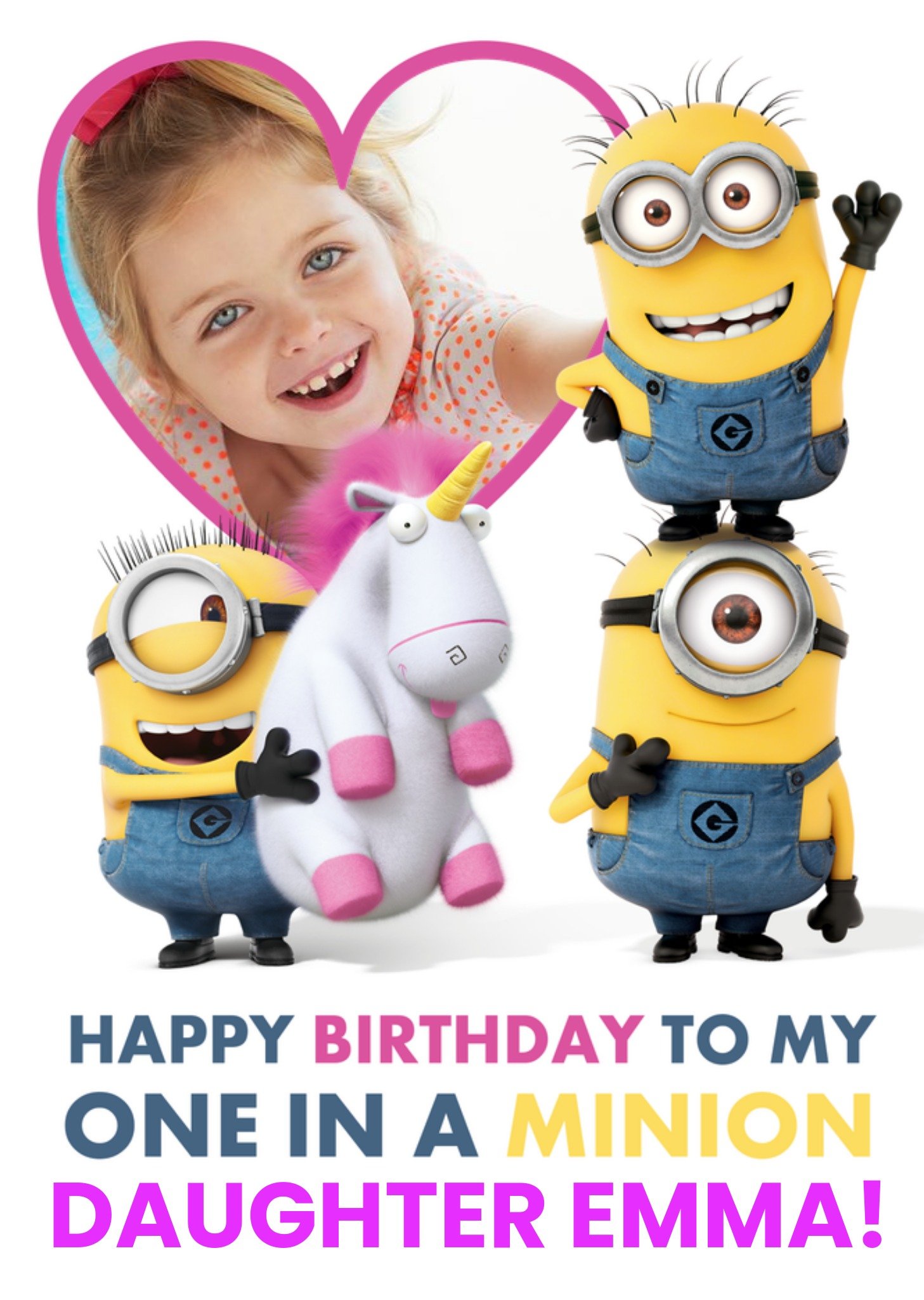 Despicable Me The Minions Happy Birthday To My One In A Minion Photo Card