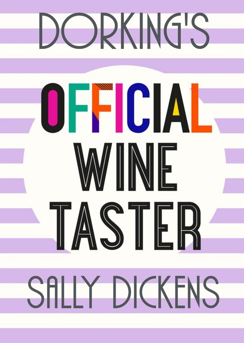 Personalised Official Wine Taster Card