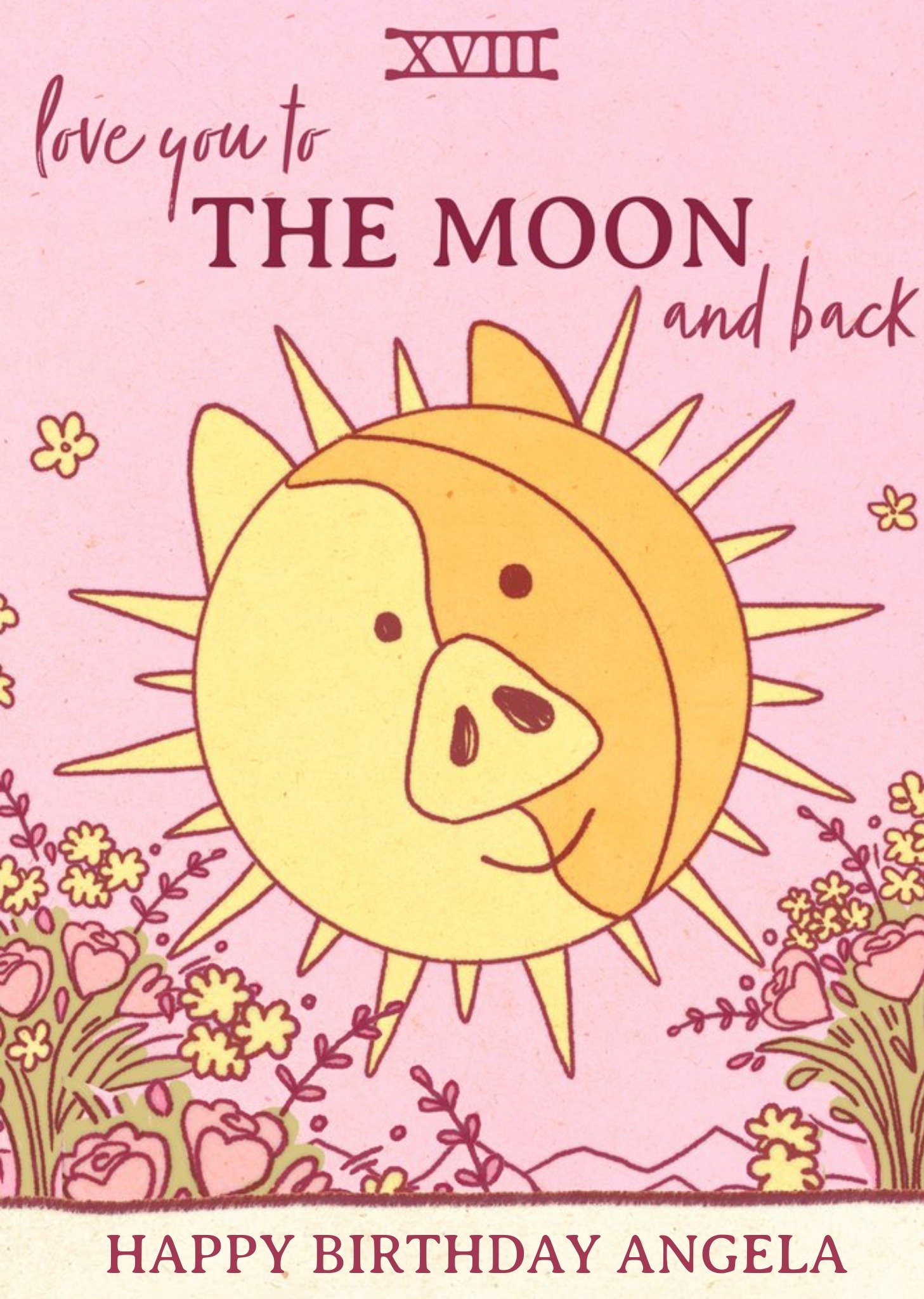 Moonpig Love You To The Moon And Back Tarot Style Card
