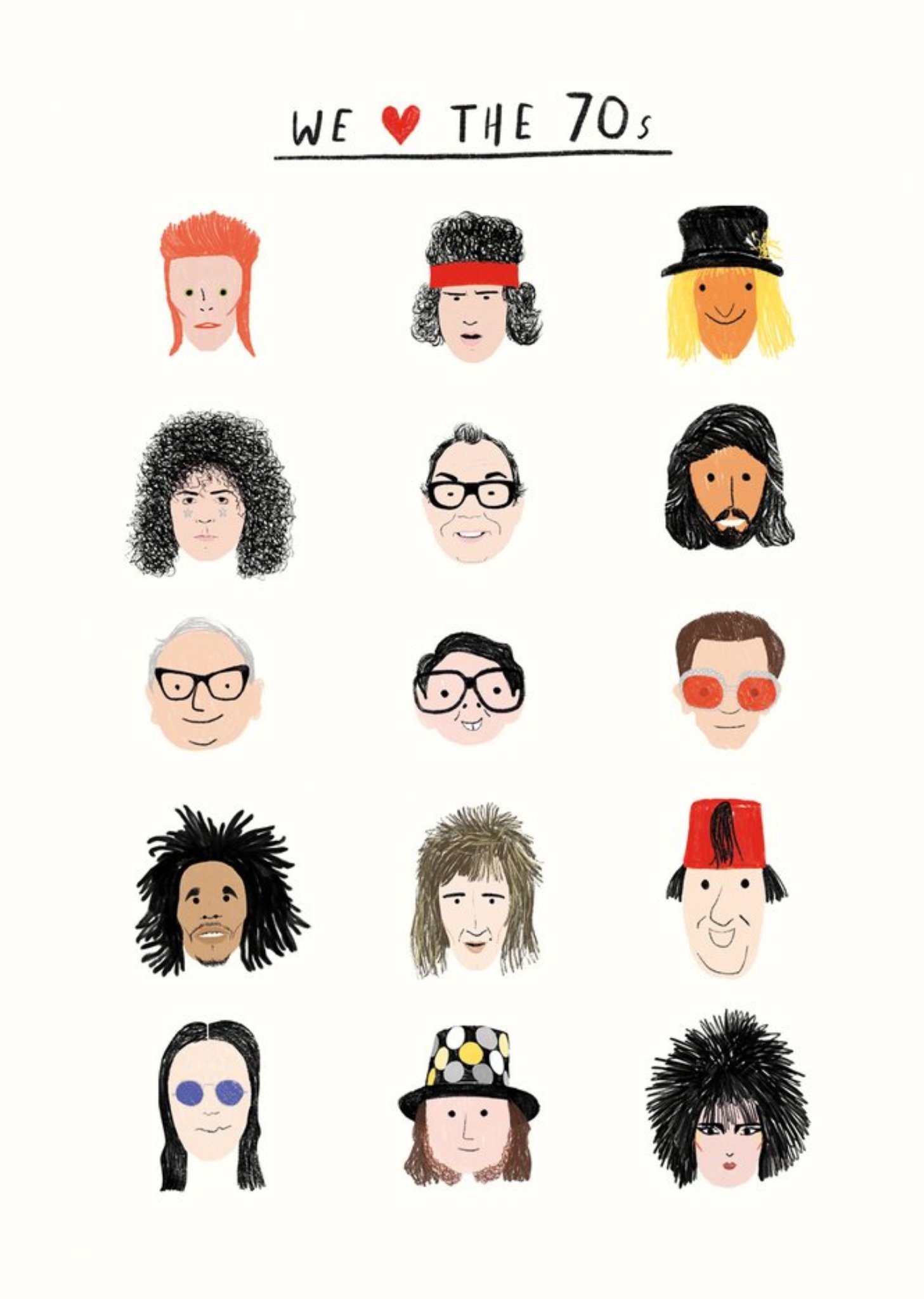 Moonpig We Love The 70S Famous People From The 70S Icons Birthday Card