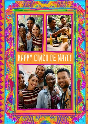 Happy Cinco De Mayo 3 Photo Upload Card