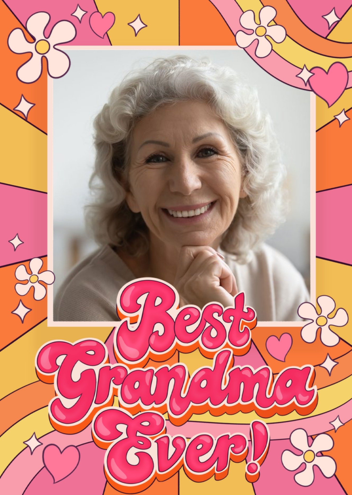 Moonpig 70's Style Best Grandma Ever Photo Upload Card
