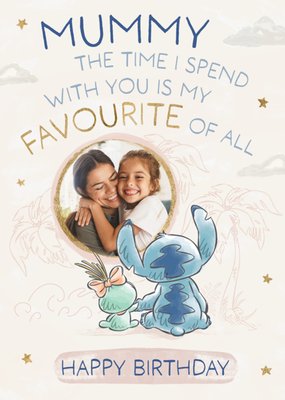 Disney Lilo And Stitch Photo Upload Mummy Birthday Card